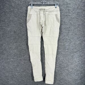 New Venti6 Pants Women M Medium Beige Mid Rise Skinny Chino Flat Front Cotton